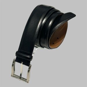 Magnanni Carbon 1121 Dress Belt Mens Size 40 Black Smooth Leather Made Spain